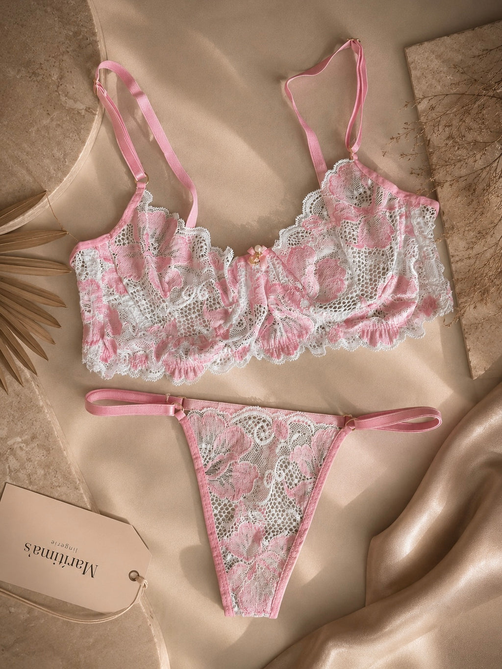 The Bloomsbury Set – lace bra and panty set, close-up detail