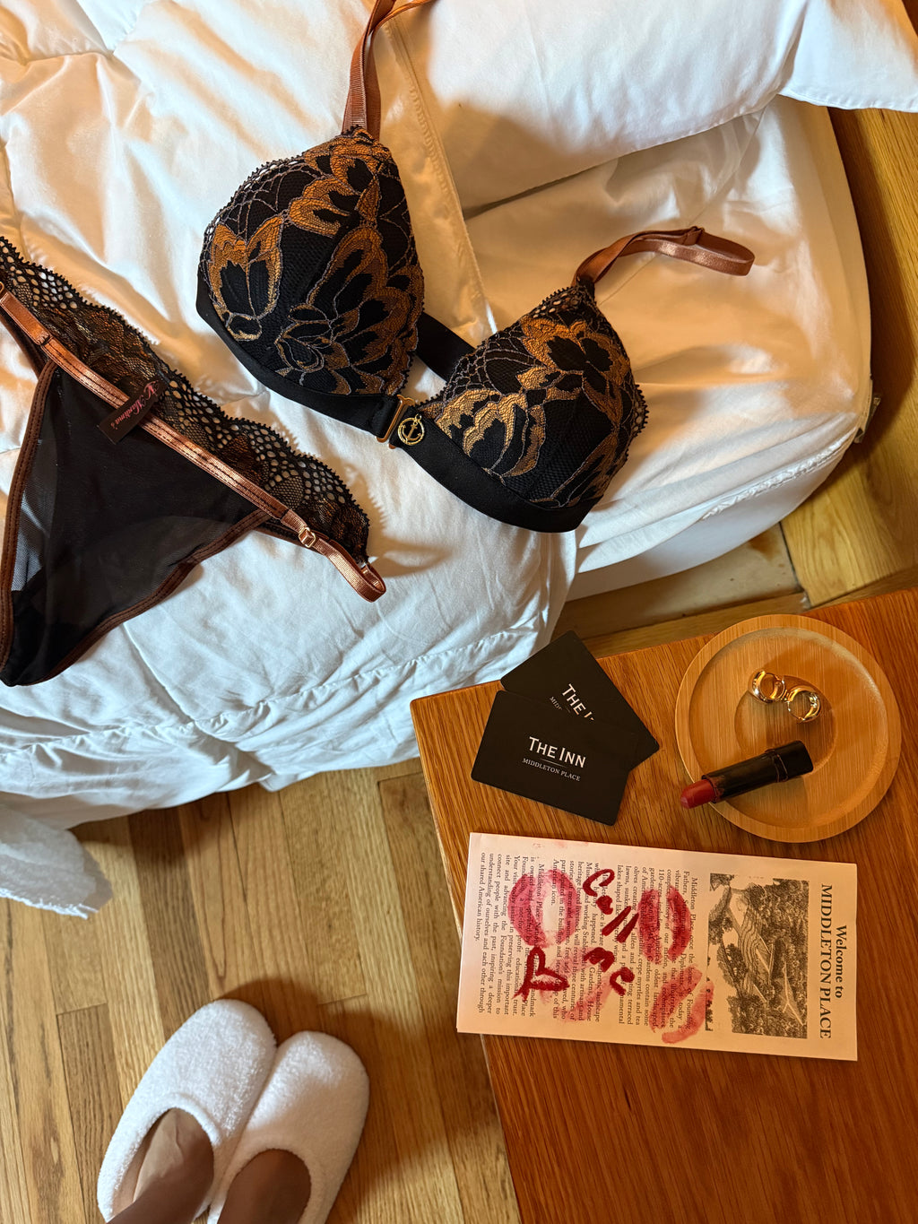 The Empress Set – handmade lace lingerie set, styling shot