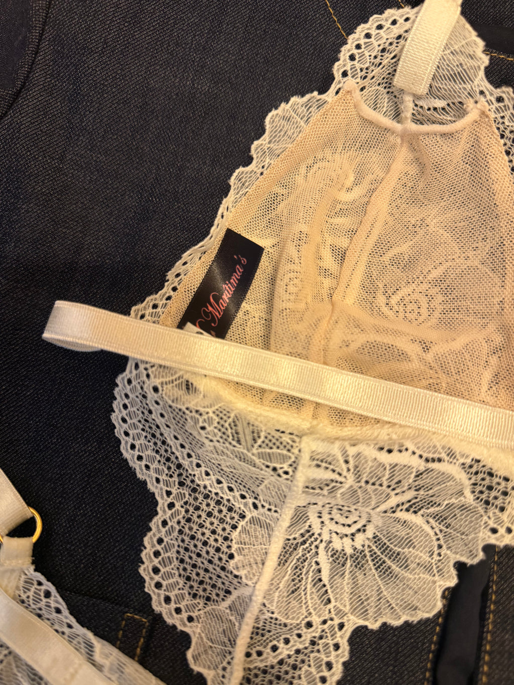 The Ivory Set – handmade lace lingerie set, styling shot